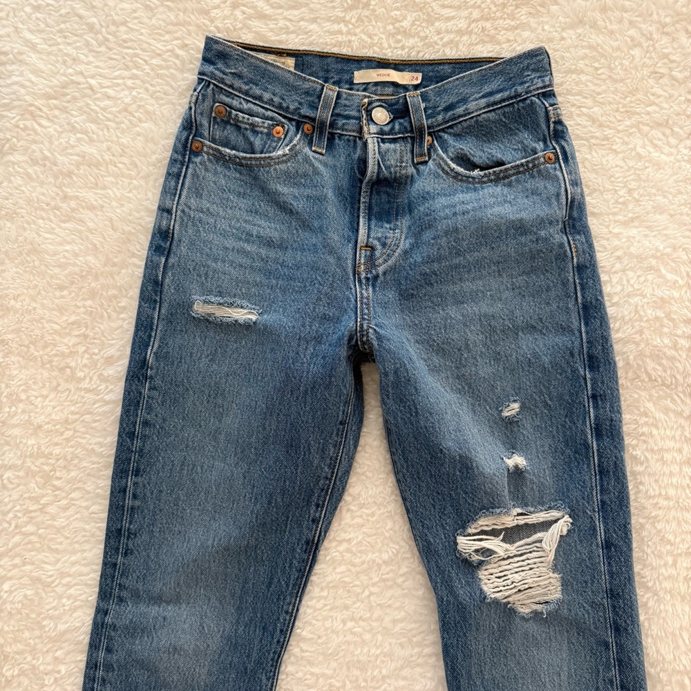 Levi's Distressed Blue Denim Women's Jeans